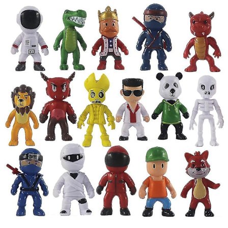 16 stk/sett Stumble Guys-serie Mini Actionfigurer for gutter jenter barn spill samleobjekter modell dekorasjon bursdagspresenter [HK]