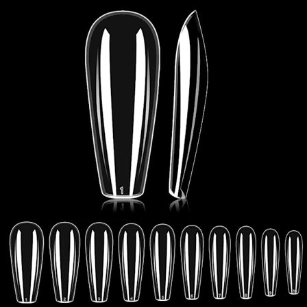 480 stk falske negler kiste lange kunstige negler akryl negler f