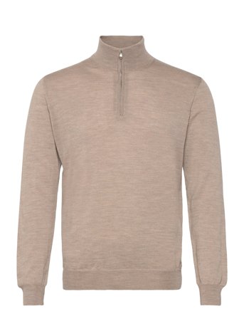 Oscar Jacobson Marlon Half Zip - Beige - S