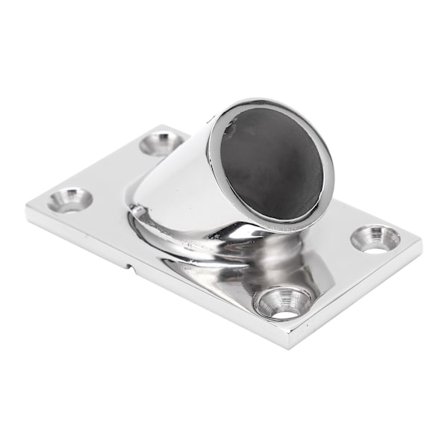 Rustfritt stål 45 graders rektangulær base, slitesterk båtrekkverksbeslag for båter 22mm