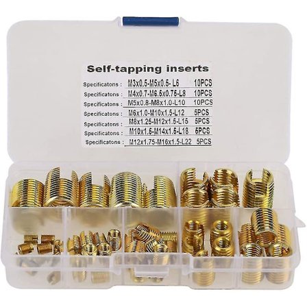 50 stk Selvskjærende gjengeinnsatser Messing Gjengedelte innsatser