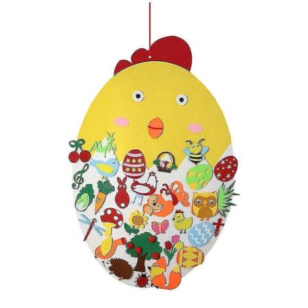Sett med påskekylling DIY-anheng, filt-anheng, veggdekorasjon, kyllingdekorasjon