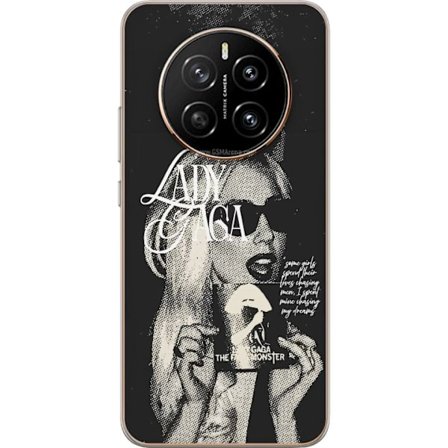 Yhteensopiva Puhelinkuori Honor Magic7 Lady Gaga mustavalkoinen retrojuliste aurinkolaseilla ja pop-taide-estetiikalla