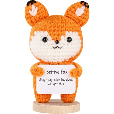 Morsom Heklet Positiv Rev-Leker - Håndlaget Emosjonell Oppmuntring Støtte Strikket med Oppmuntringskort, Hjemmekontor Desk Bil Dashbord Dekor Gave