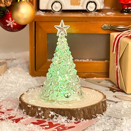 Lighted Acrylic Christmas Tree, LED Lights Color Changing Mini Ch
