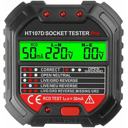 (EU-förordning HT107D) Jordtrådtestare för uttagstestare, uttag