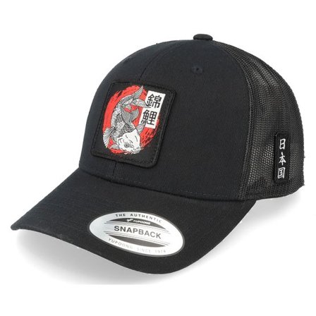 Yapan - Svart trucker Keps - Black Koi Black Trucker @ Hatstore