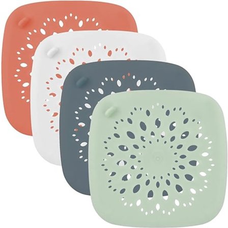Silicone Hair Strainer, 4 Pieces Silicone Sink Strainer, Drain Protector Filter for Drain Holes, Hair Catcher Shower Protectors, for Bathroom, Bathtub