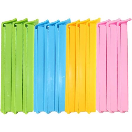 Ruokapidikkeet, 12 kpl sulkemispidikkeitä, pussipidikkeet, ruokapussinsulkijat, uudelleenkäytettävät pussinsulkijat, 11 cm sulkemispuristimet, 