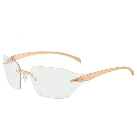 Kantlösa fyrkantiga solglasögon Metallram Solglasögon Retro solglasögon Snygga omslagsglasögon