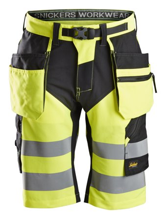 Snickers Workwear 6933 FlexiWork Håndværkershorts Bemærk, gul Hi-Vis, gul, Tøj