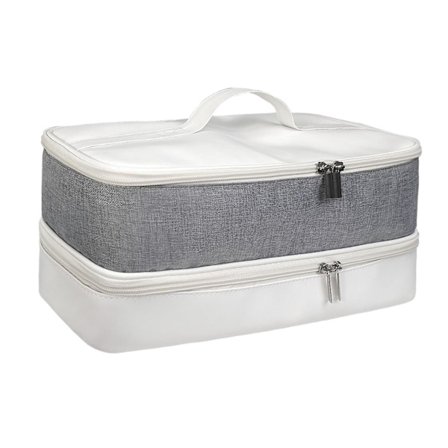 Rejsetaske til hårværktøj, dobbelt lag, skønhedsstylist-organisator, rejsetaske til varmluftsbørste og tilbehør