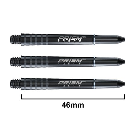 Winmau Prism Force Shafts: 12 Darts, Polycarbonate, Black/Blue/Clear, Grip Zone, 4 Sets, 35mm, Pro Darts Shafts