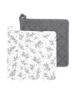Grytlapp Flora 2-pack Grå - Classic Textiles