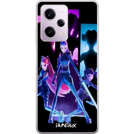 Kompatibelt Mobildeksel til Xiaomi Xiaomi Redmi Note 12 Pro Futuristisk jente gruppe illustrasjon med neonlys og sterke farger i sci-fi estetikk