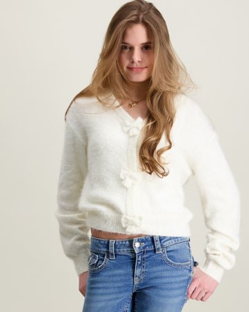 Instinct Girls featheryarn cardigan Vit Tröjor Tjej - Kids Brand Store