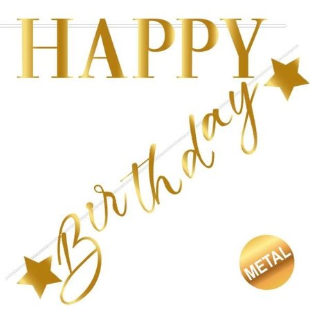 Girlang "Happy Birthday" Guldfärgad 200cm