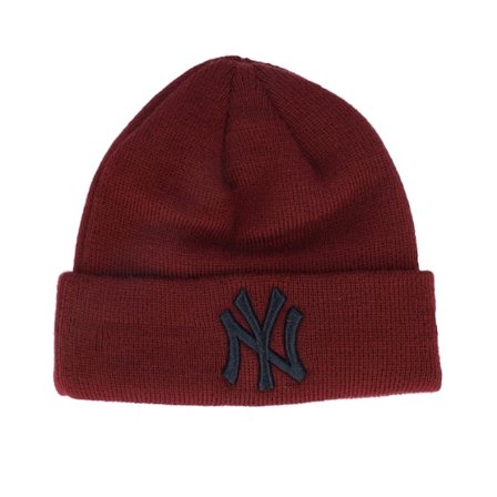 New Era - MLB Rouge cuff Bonnet - Kids New York Yankees Infant League Essential Beanie Cardinal/Black Cuff @ Hatstore