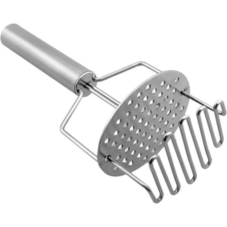 Dobbeltlags kartoffelmoser med håndtag, rustfri ståltrådsmoser, manuel moser, professionel dobbeltpresse madmoser til madlavning og køkken
