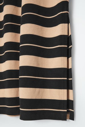 COS Women's Abito T-Shirt Midi A Righe in Beige