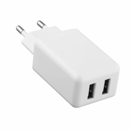 ERD TCE-771 Europeisk Kontakt USB Dobbel Lader Hvit 10W Hvit