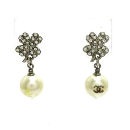 Chanel Vintage Pre-owned Metal Earrings Grå, Dame Vintage Smykker, Størrelse: ONE Size