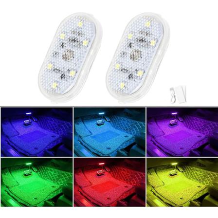 2 St Bil Led-ljus Inredning, 7 Färger Led-inredning Billjus