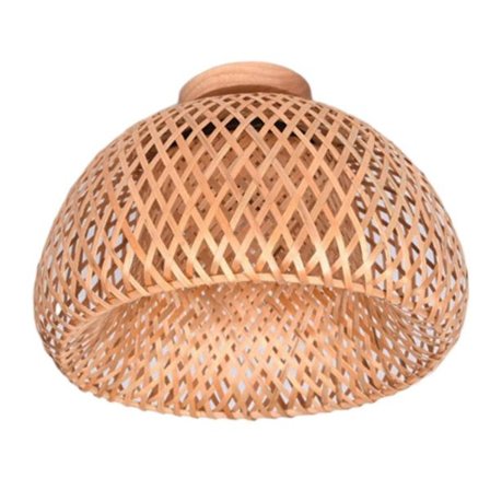 Bambus Flet Rattan Lysekrone Flush Mount Hængende Loftslampe Til Stue Soveværelse Spisestue