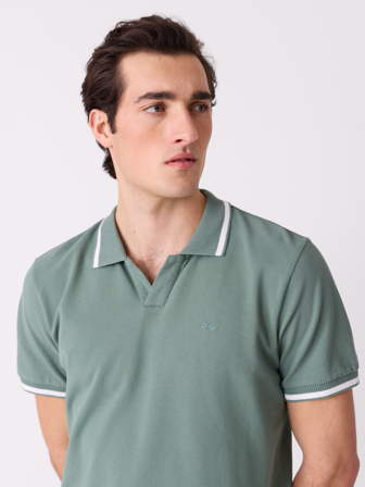 MATCH - Casper pique - Jean Paul - Str. M - Herre - T-skjorter & Piqué - Grønn - 100% bomull