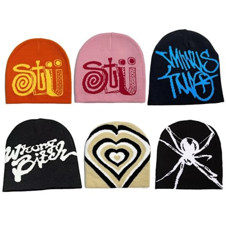 Knitting Cap Beanie Bonnet Y2k Beanies Fashion Print Men Women's Cap Warm Winter Hats Fashion Wool Cold Caps Unisex Accessories