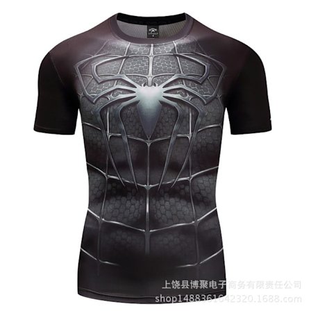 Digitalt tryk Superman kortærmet Captain America Sports Tætsiddende Tøj Hurtigtørrende Fitness Stretch T-shirt