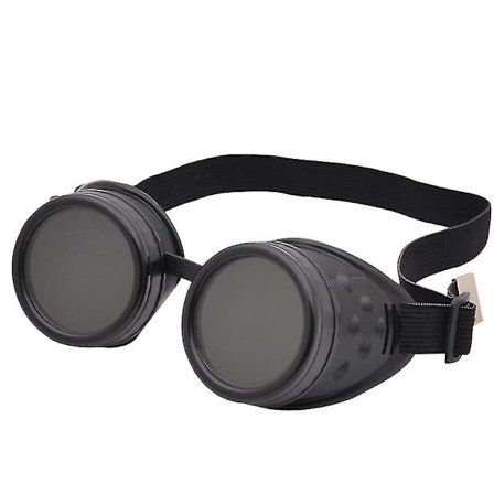 Nye Vintage Steampunk Briller Cosplay Punk Gothic 1 stk - Sort