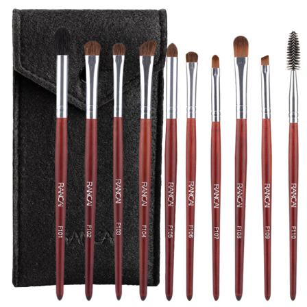 10 St Makeup Borstar Set Eyeshadow Eyeliner Ögonbryn Portable Bag