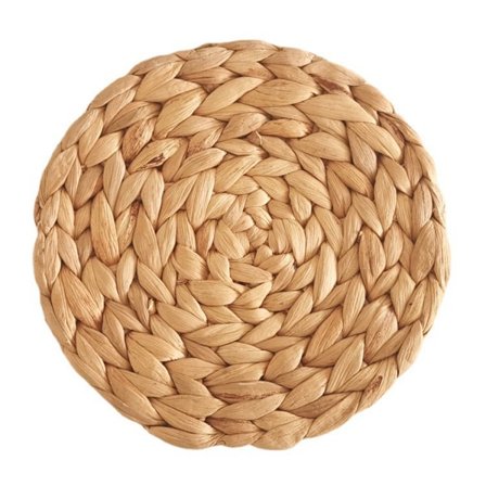 Vävd Vattenhyacint Halm Rund Matbord Isolerad Vattenhyacint Halm