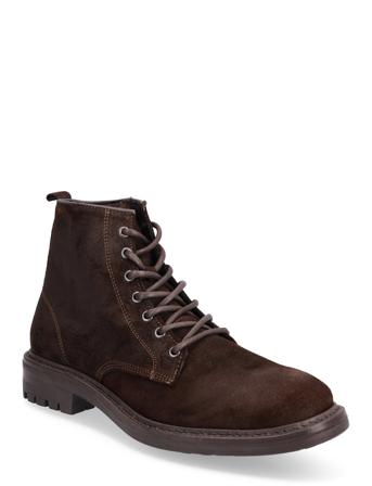 Biapeter Lace Up Boot Suede Nyörisaappaat Ruskea Bianco