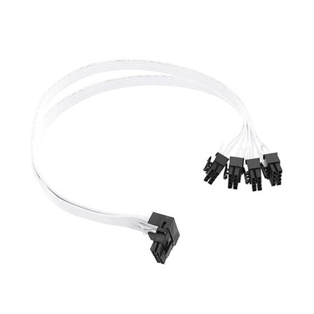 4XCPU 8-pin til 16-pin hann Grafikk Videokort Skjøtekabel PCI-E 5.0 12VHPWR RTX4090 Vinkeladapter