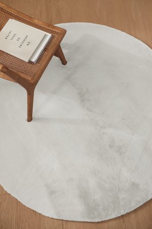 &Home - Ryatæppe Vigo Rund - Hvid - Luv- & ryatæpper - 160 - Fra Homeroom
