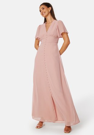 Bubbleroom Occasion Butterfly Sleeve Button Gown Klær