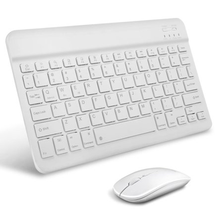Ultratunt universellt tangentbord för surfplatta med trådlös mus (Vit)