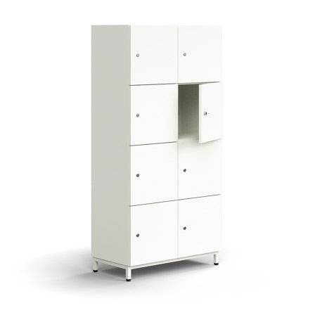Schließfachschrank QBUS, 1636x800x420 mm, weiß