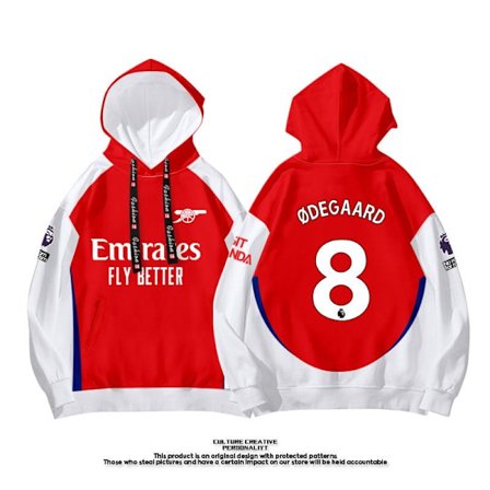 Arsenal fotbollströja sweatshirt hoodie för barn No.2 Saliba