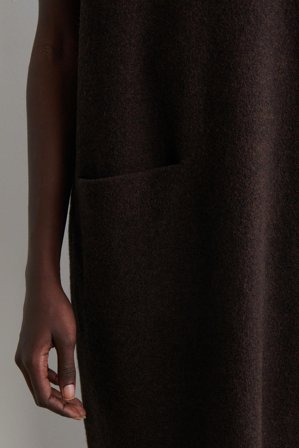 COS Sukienka Midi Z Gotowanej Wełny in Brązowy