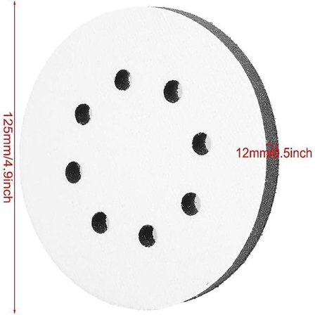 Interface Pad Blød Svampepad til Vaffelslibning, Diameter 125mm (8 huller)