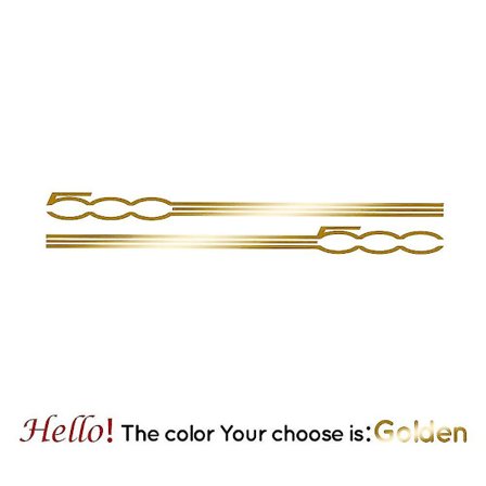 2 stk For Fiat 500 Bilstylings Dør Lange Striper Grafisk Klistremerker Skjørt Dekaler Side Karosseri Dekor Vinyl Film BiltilbehørBY