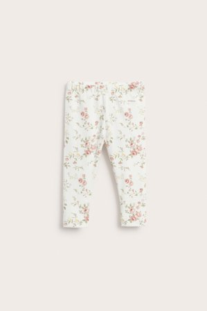 Newbie | Blommiga leggings med volanger Offwhite 62 | Offwhite