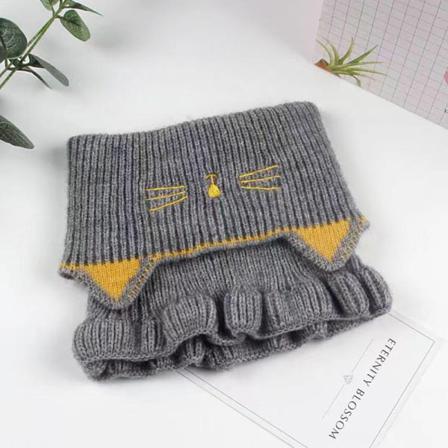 Varmare Baby Halsduk Tecknad Katt Volanghals Flickor Barn Wa