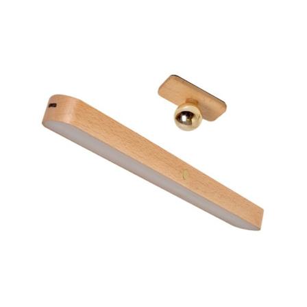 1 stk LED baderomsspeil med magnetisk design, vegg i tre