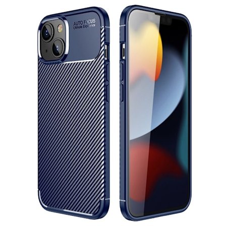 Carbon fiber case for iPhone 14 Plus - Blue