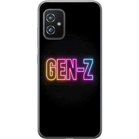 Yhteensopiva Puhelinkuori Asus Asus Zenfone 8 Neontext Gen Z värikkäässä valossa tummaa taustaa vasten modernissa digitaalisessa tyyliissä