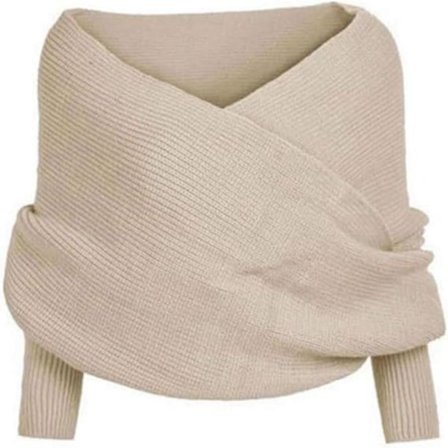 Dam Scarfs Cape Sjal Vintermode Unisex Varm Virkad Stickad Omlott Sjal Cape Med Ärmar